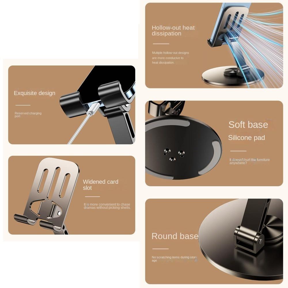 Alloy Material Desktop Stand Infinite Rotation Flat Bracket New Mobile Phone Holder