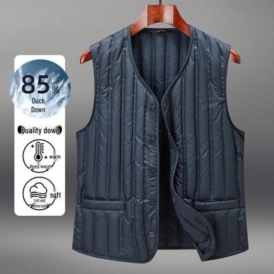 Xue Zhong Fei Men's Mid-Aged/Elderly Lightweight Duck Down Vest