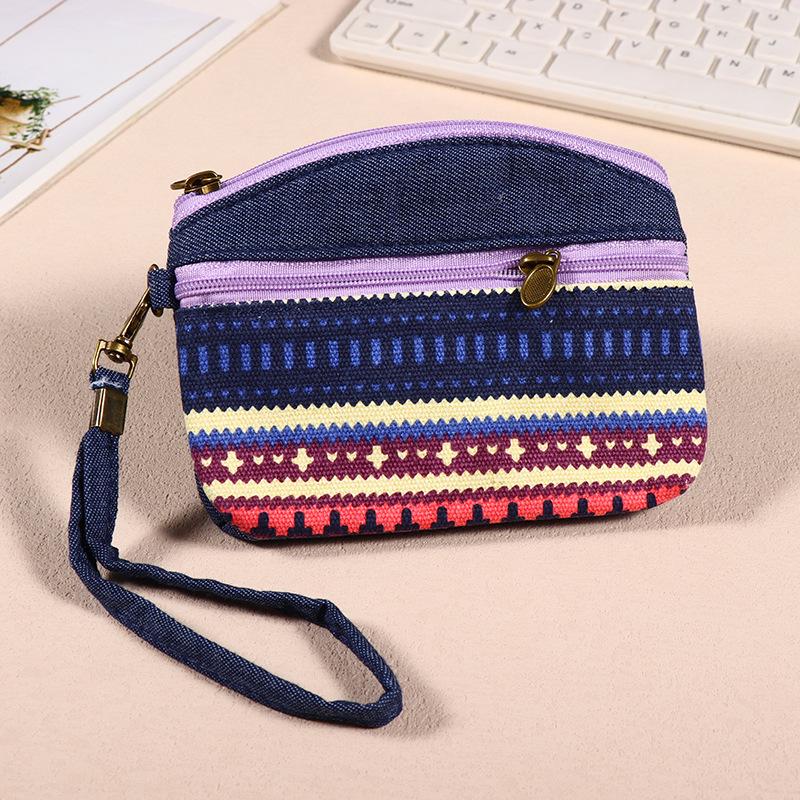 Kleine Geldbörse im Boho-Stil, Mini-Geldbörse, Münztasche, Blumendruck, wasserdicht, mit Reißverschluss, exquisites Geschenk für Frauen und Mädchen