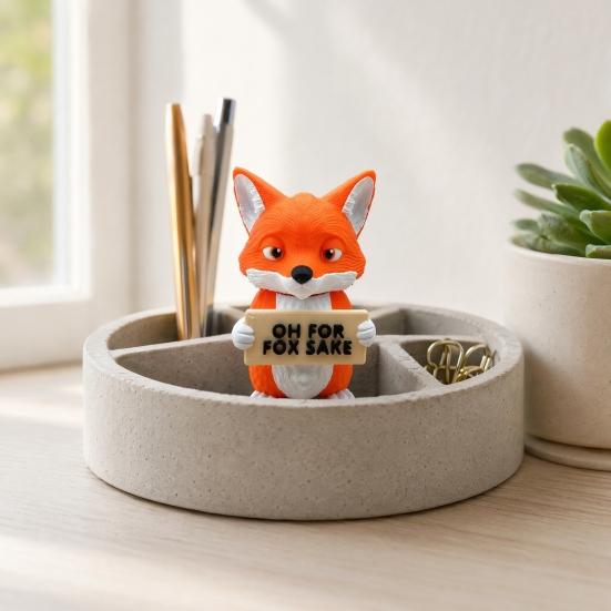 Animals with Attitude 3D Printed Figurines, Cute Animal Holding Placard Ornaments, Mood Humor Statue, Office Shelf Decor, Unique Handmade Style