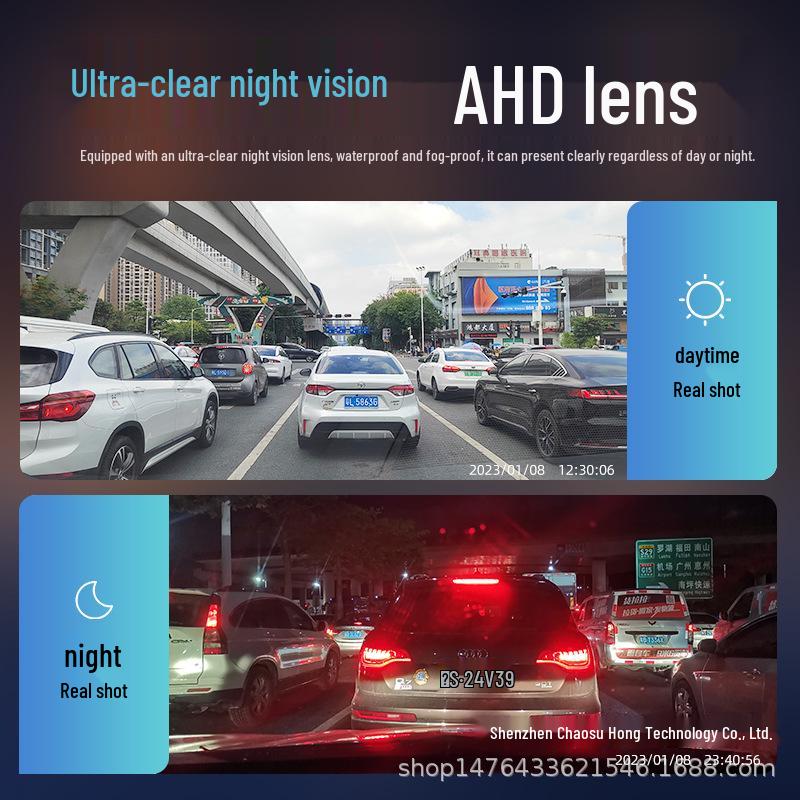 360° HD Dashcam with Full Color Night Vision & Four-Way Monitoring - 12V/24V Universal