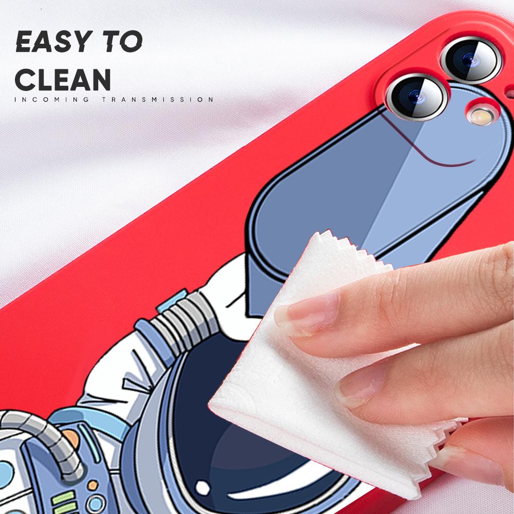 Cartoon Astronaut Phone Case for Redmi Xiaomi POCO Note 10 Pro 9 9A 9T 10C 8 7 11 Lite 5G X3 M3 Square Edge Soft Full Camera Protect Cover Cases