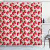 Kawaii Strawberry Shower Curtain For Bathroom Decor, Cute Pink Fruit Shower Curtain Waterproof Fabric Bath Curtain With Hooks