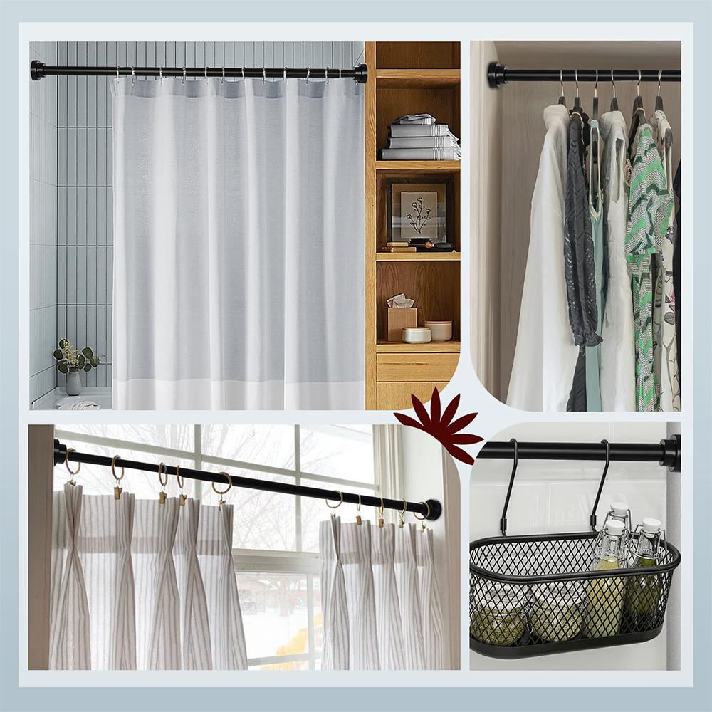 Stainless Steel Shower Curtain Rod Adjustable Spring Tension Rods No Drill for Bathroom Closet Window Room Divider Curtain Pole