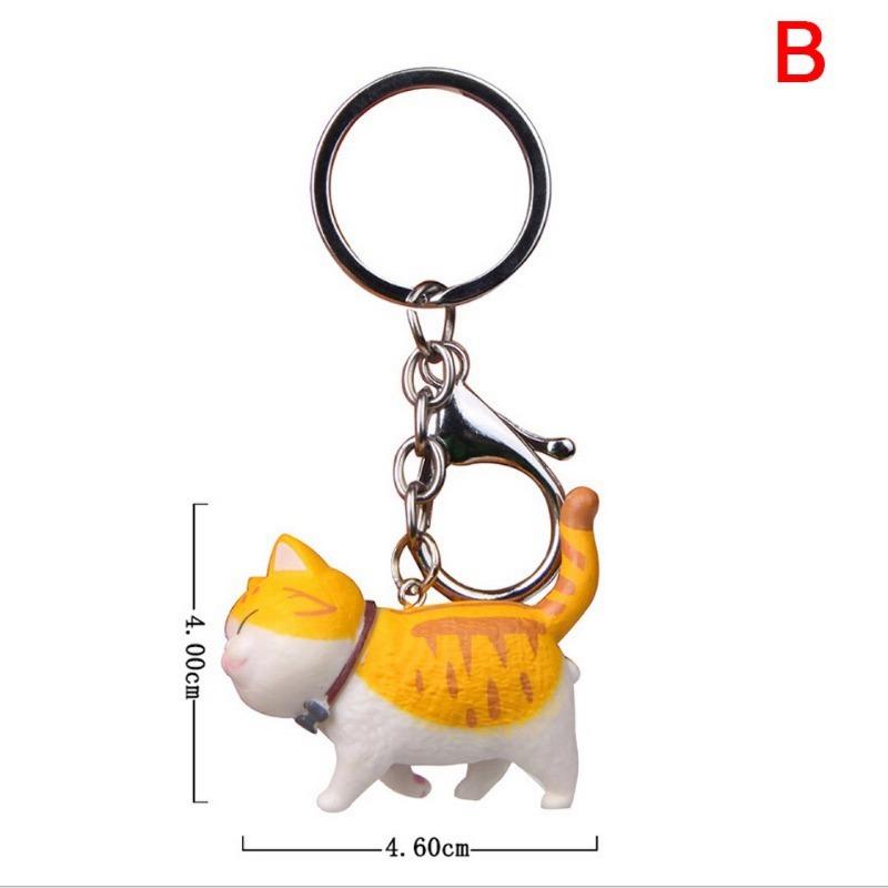 Cartoon Bow Cute Cat Keychain Bag Car Pendant Accessories Gift Creative Handmade Decoration Women KeyRing Car Trinket
