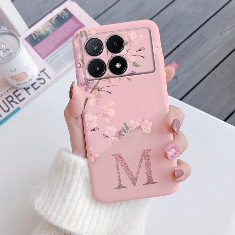 

For Poco X6 Pro Case Cute Flowers Letters Shockproof Soft Silicon Protector Coque For Xiaomi PocoX6 Pro Phone Case X 6 Pro Funda Poco X6 Pro