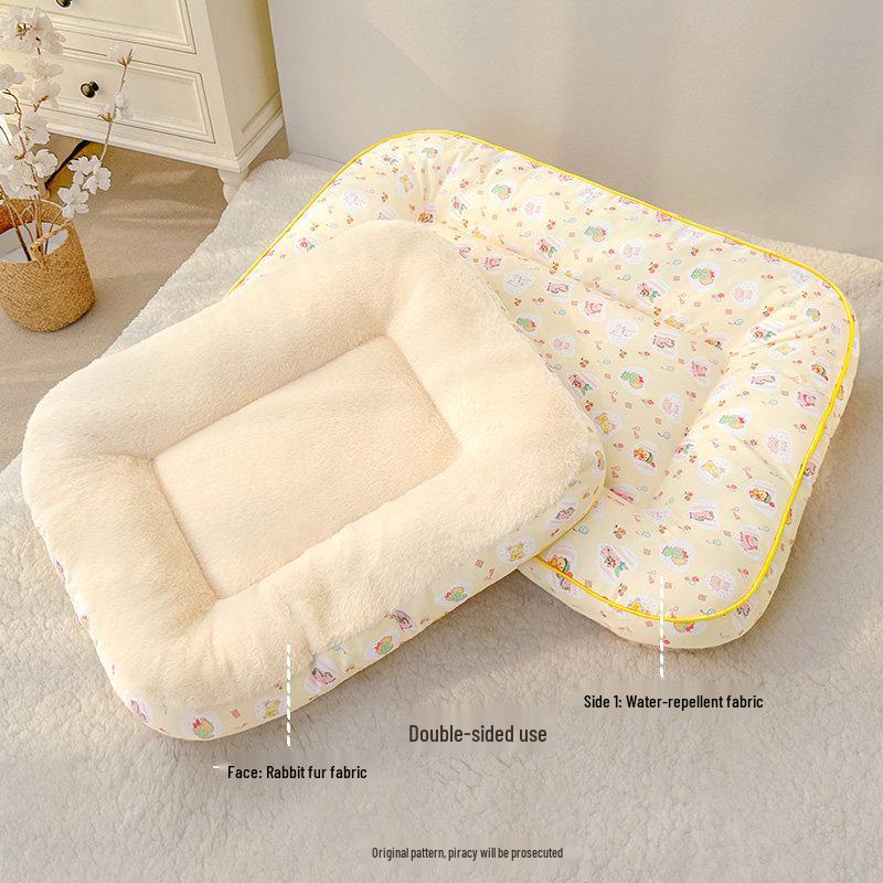All-Season Washable Pet Sleeping Mat for Rabbits, Cats, and Dogs