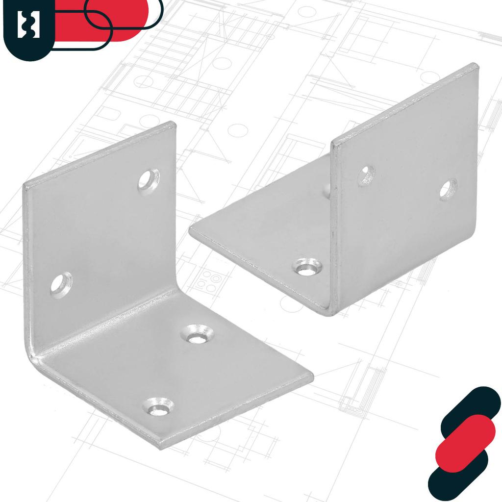 Kotarbau® Carpenter's Square Construction Connector Stainless Steel Galvanized 35 X 35 X 35 Mm Set Of 12 Pcs