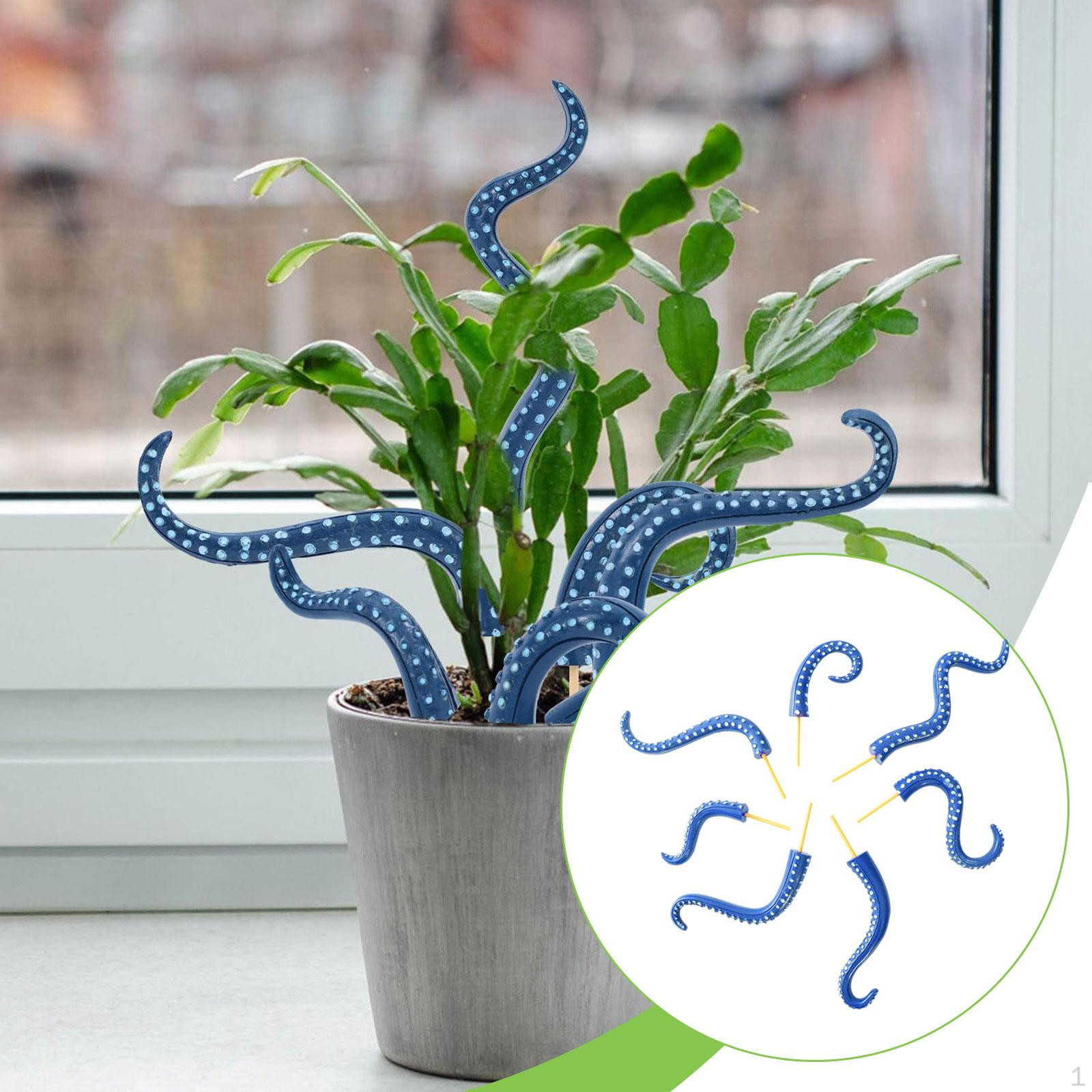 

7 Pack Decorative Sea Monster Tentacle Stakes for Flower Pots, Walkways, Lawns, Potted Plants, синий