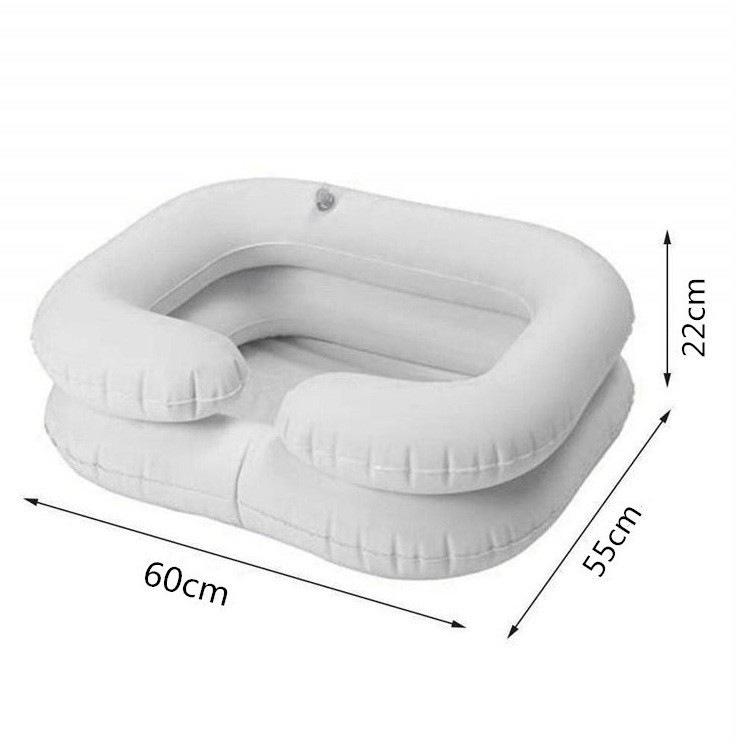Bassin gonflable pour shampooing – Idéal pour les personnes alitées, post-opératoires, enceintes ou qui doivent rester allongées pour se laver les cheveux.