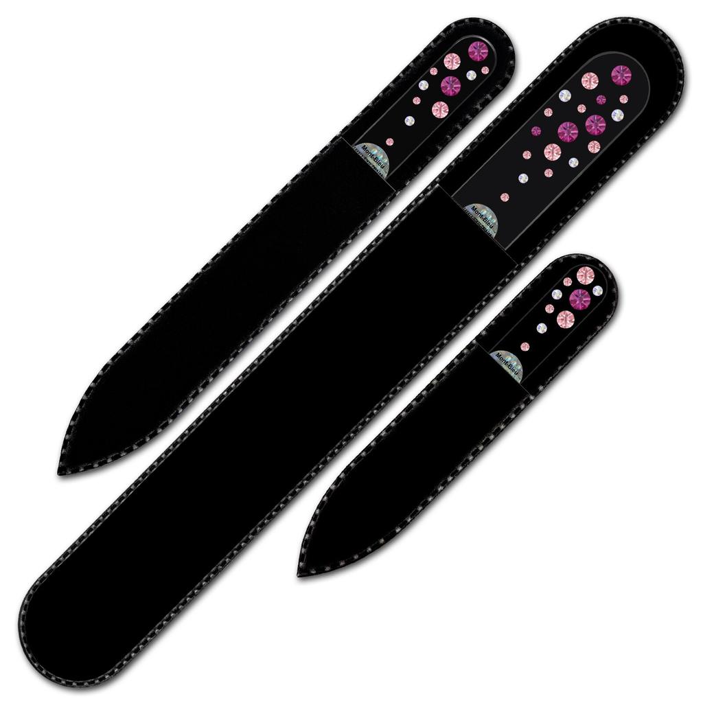 Set of 3 Black Crystal Nail Files with Crystals WB-BMS