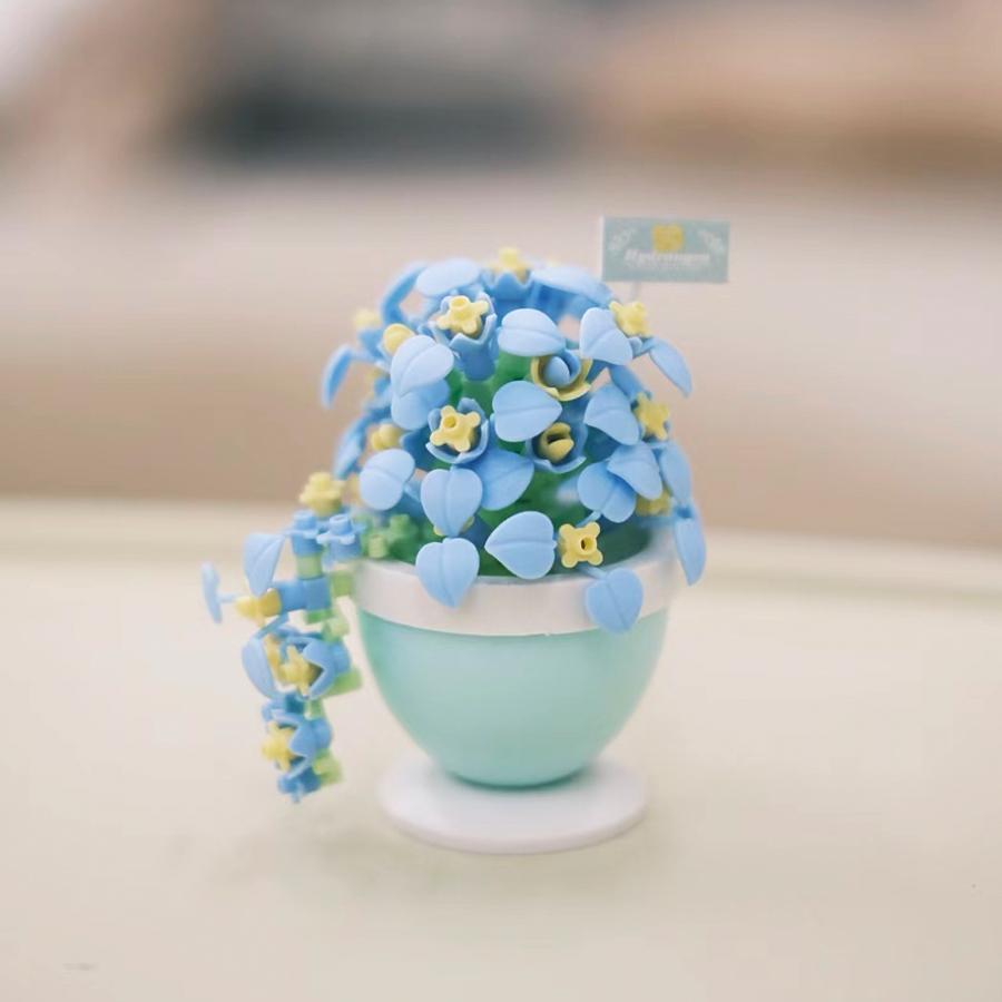 Mini Potted Plant Plastic Flowers Mini Building Blocks Educational Model Toy for Home Garden Decorations Mother's Day Gift