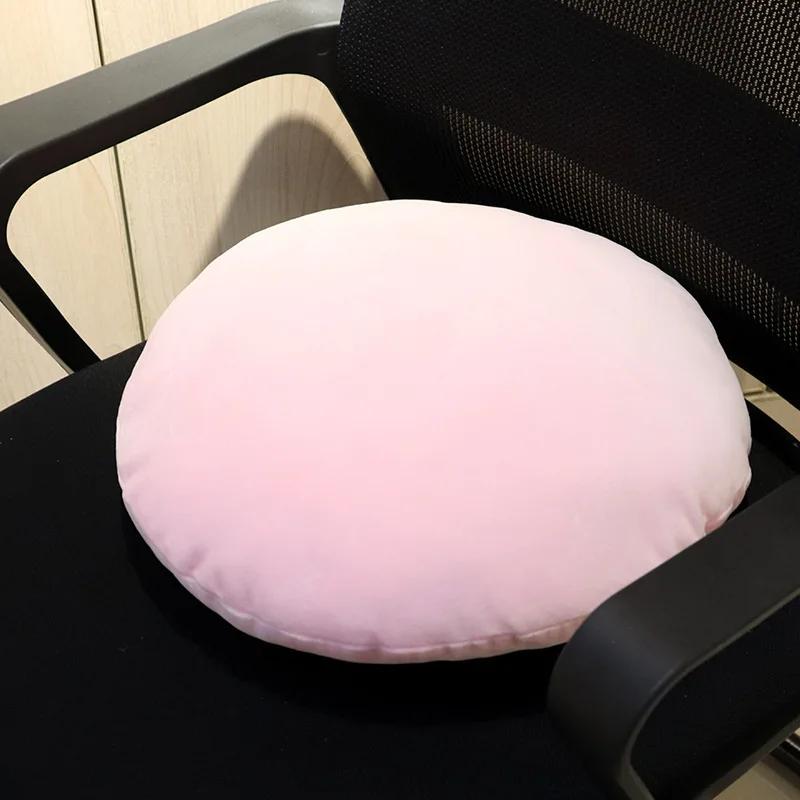 Simple Stylish Home Round Cushion Pillow Solid Color Ultra Soft Comfortable Tatami Sofa Bay Window Cushion Office Chair Cushion