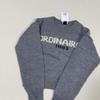 In Stock Miss Wu Korean Retro Letter Print Knit Sweater - 2024 Autumn/Winter Collection