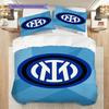 Inter Milan Emblem Blue Geometric Background Three-piece set (1 * duvet cover + 2 * pillowcase, without core) Soft and comfortable