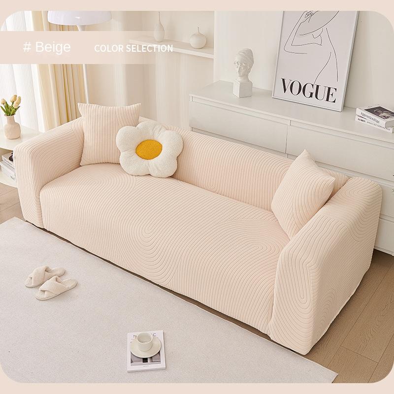 Husă de canapea integrată în stil crem, antipraf