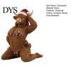 Small Xmas Desk Statue Funny Christmas Highland Cow Figurine, Sexy with Santa Hat Festive Desktop Decorations & Bikini, Creative Tabletop Ornament for