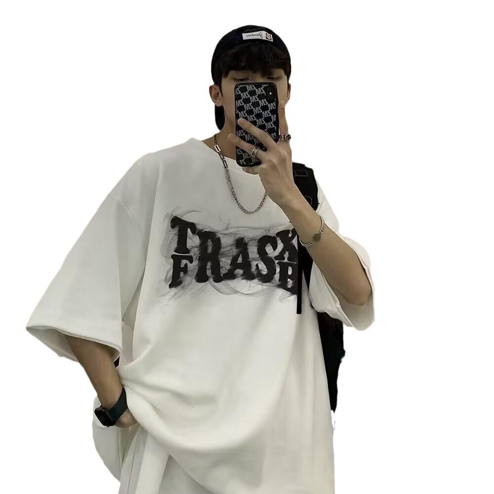 Men's Summer Trendy American-European Loose Fit Graphic T-Shirt, Plus Size Available