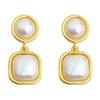 2025 Trendy Retro Geometric Pearl Dangle and Stud Earrings - Hot-Selling Celebrity Style
