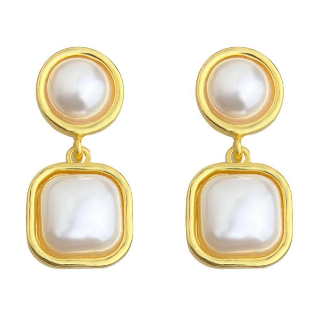 2025 Trendy Retro Geometric Pearl Dangle and Stud Earrings - Hot-Selling Celebrity Style