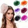 Mesh Women Headband Pearl Hair Hoop Fashion Fascinator Hat  Bridal Wedding