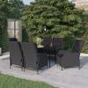 VidaXL Garden Dining Set 7 Pcs Dark Grey, 123.48 Kg