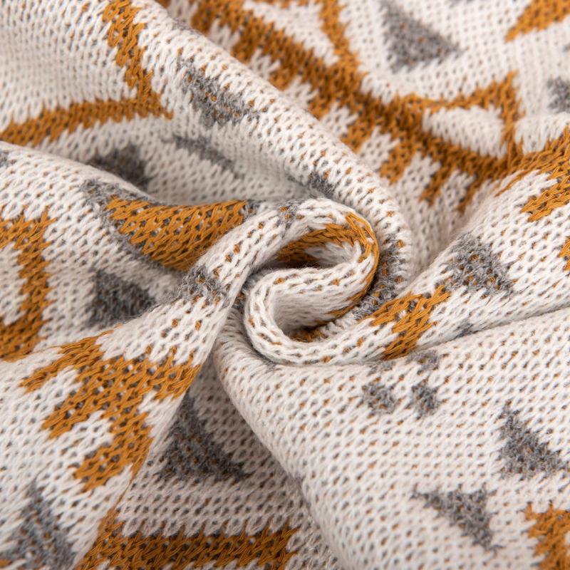 Bohemian Soft Tassel Knitted Blankets Plaid Tapestry Nap Blanket Vintage Air Conditioning Blankets Knit Blanket For Travel