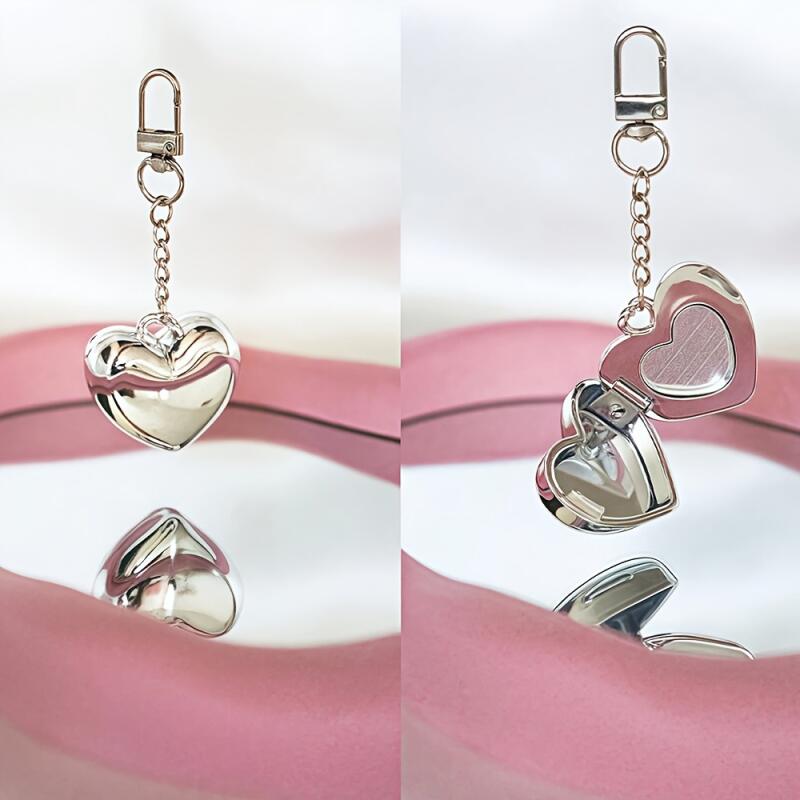 Lip Balm Case, Heart-shaped Cosmetic Container, Key Ring, Charm