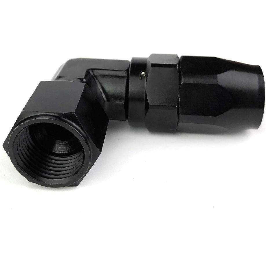 4AN Female Swivel 90 Degree Elbow Aluminum 4 AN Hose End Low Profile Forged Fittings Black