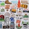 50pcs American Camping Stickers Outdoor Decals Funny Cooler Box Stickers Camping Goods