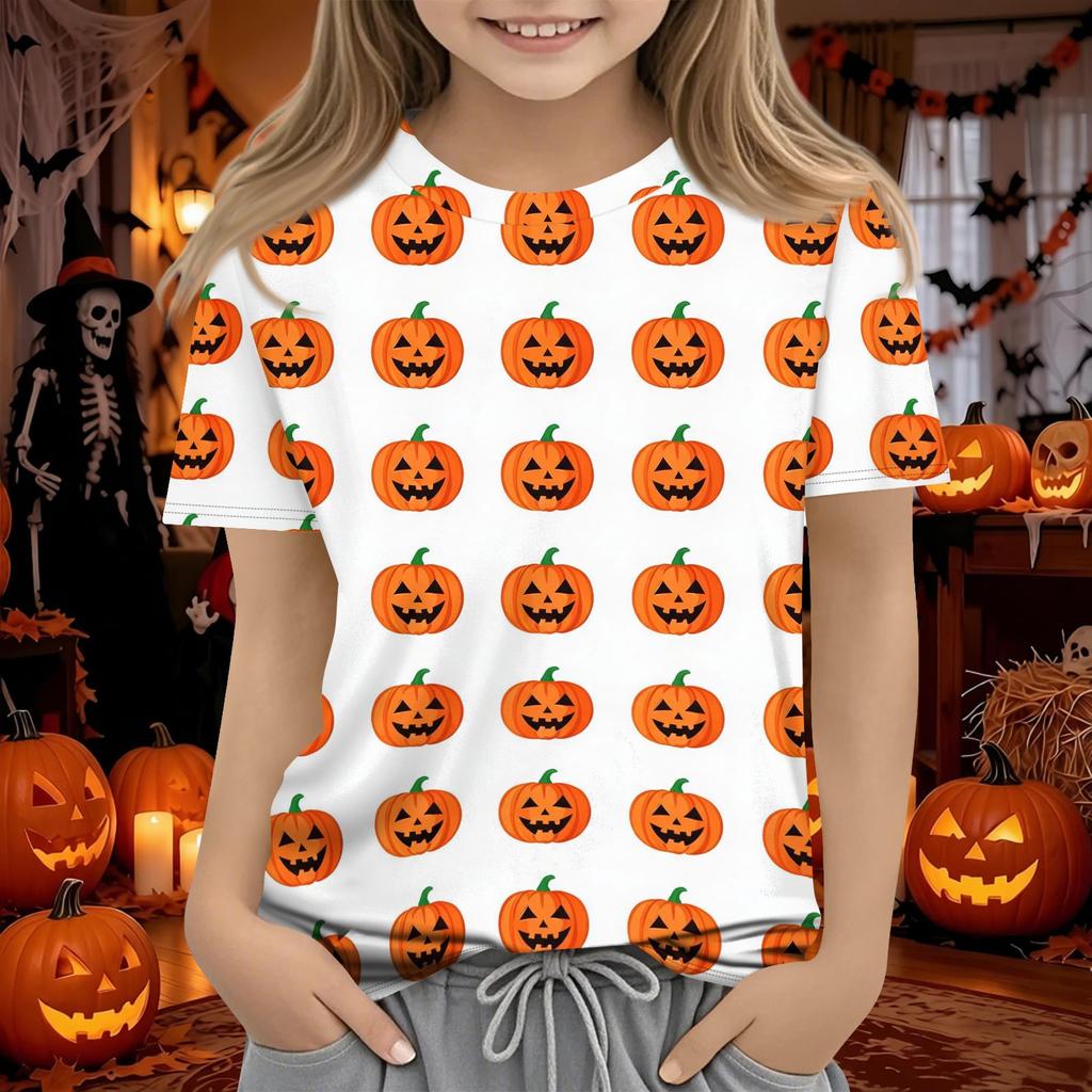 Kids Halloween Short Sleeve T-Shirt for Boys and Girls