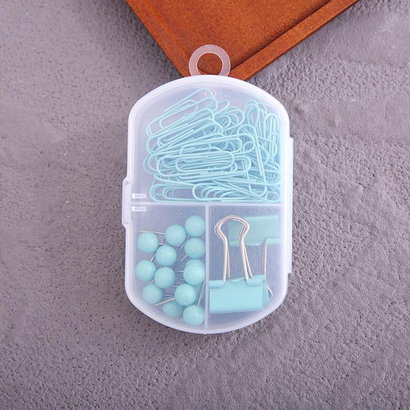 Colorful 3-in-1 Stationery Set - Cute Paper Clips, Binder Clips & Thumb Tacks Combo for Office School Supplies