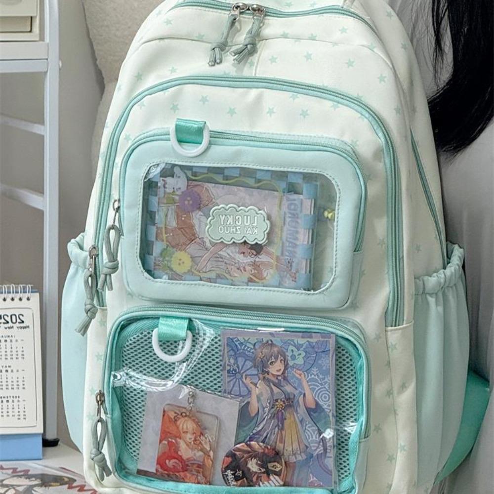 Japanese ins pain layer simple backpack large capacity multi-compartment junior high school student schoolbag women's leisure travel backpack
