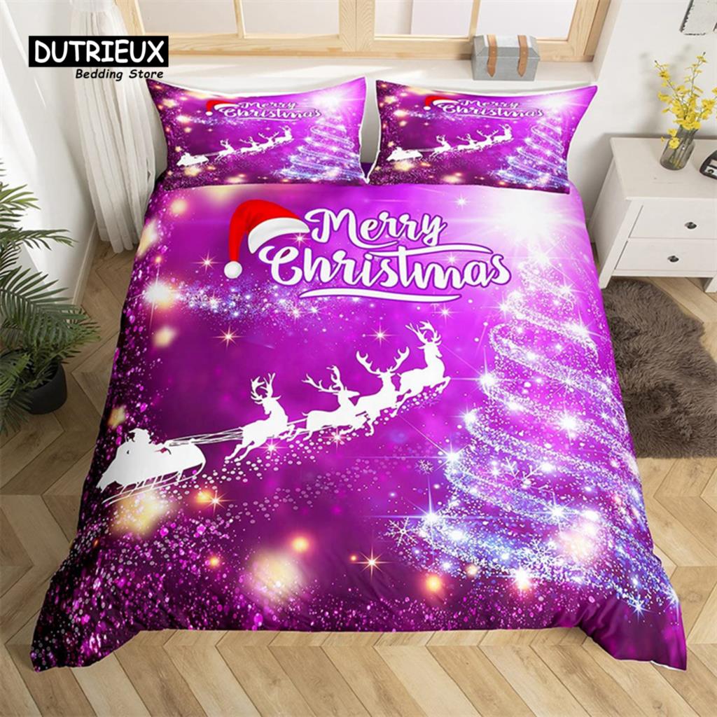 Christmas Tree Duvet Cover Set Christmas Theme Bedding Set Soft Comfortable Breathable Duvet Cover For Bedroom Guest Room