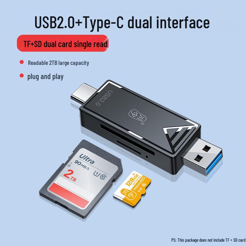 Kawuyu USB 3.0 Card Reader: SD/TF All-in-One High-Speed Converter, Type-C OTG for Phones and Computers