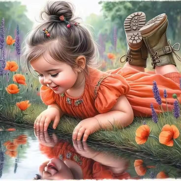 Diamond Painting Art 5D DIY Naughty Cute Little Girl With Cat Diamond Mosaic Apple Tree 5D Rhinestone Cross Stitch Home Decor