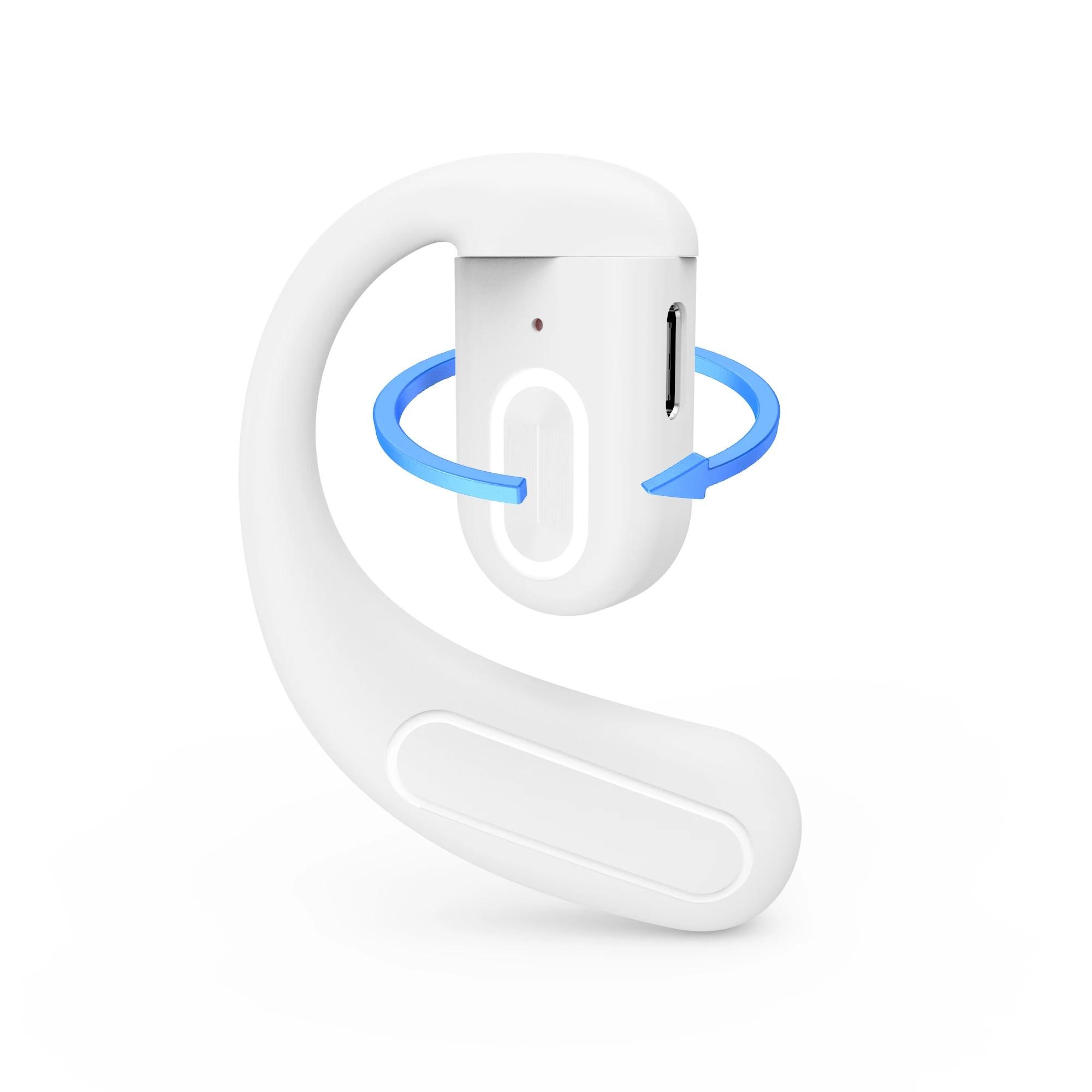 

Открытые беспроводные наушники Bluetooth 5.4 Спортивные Деловые Музыкальные Заушный крючок Регулировка вращения 180° Левый и правый наушник белый