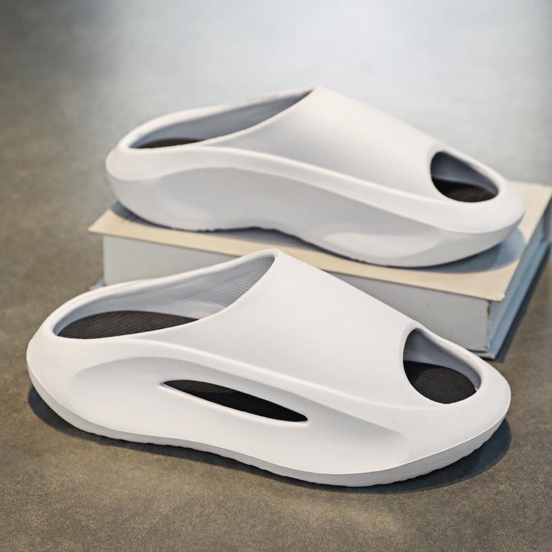 

Модные мужские тапочки Летние роскошные сандалии мужские Уличные модные повседневные пляжные тапочки для улицы Дышащая обувь мужские тапочки большого размера 48 48 белый