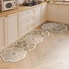 Floor Mat For Kitchen Non-Slip Waterproof Oil-Proof Rug Brown Flower Irregular Leather Carpet Home Decoration Long Size Mats
