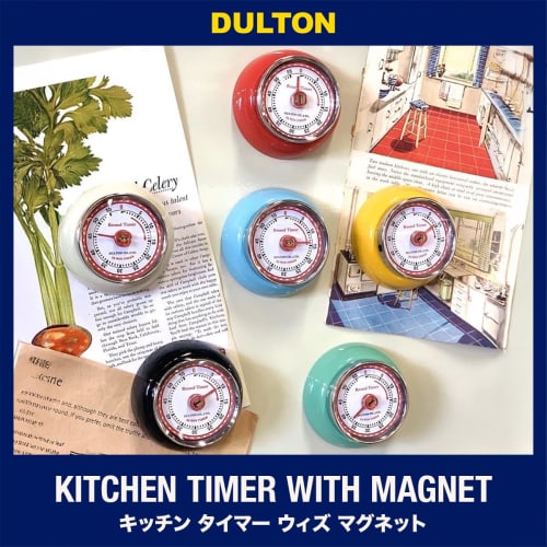 Dulton Kitchen Timer with Magnet, Mint Green, 30mm High x 70mm Diameter, 100-189MG