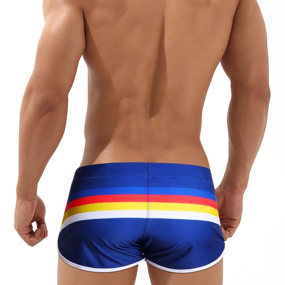 Men Swim Trunks Fit Sexy Swimwear Beach Wear Tanning Surfing Black Flower