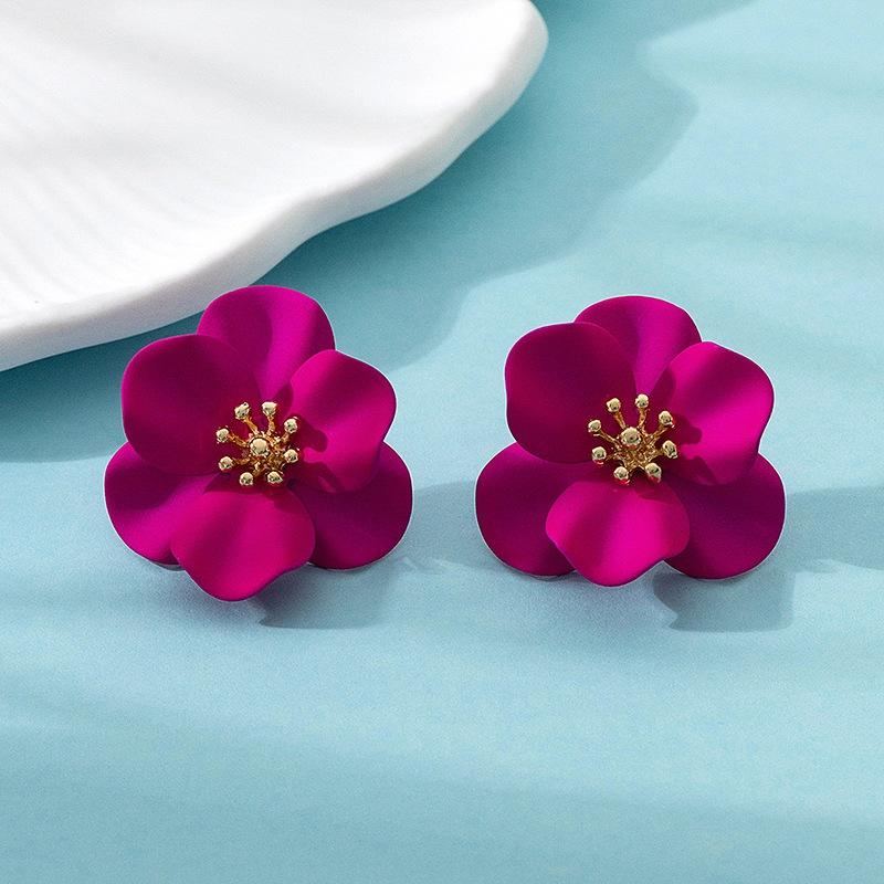 Pinkdudu Frosted Vintage Flower Stud Earrings Sweet Temperament Fashion Earrings Jewelry Accessories For Women PD1754