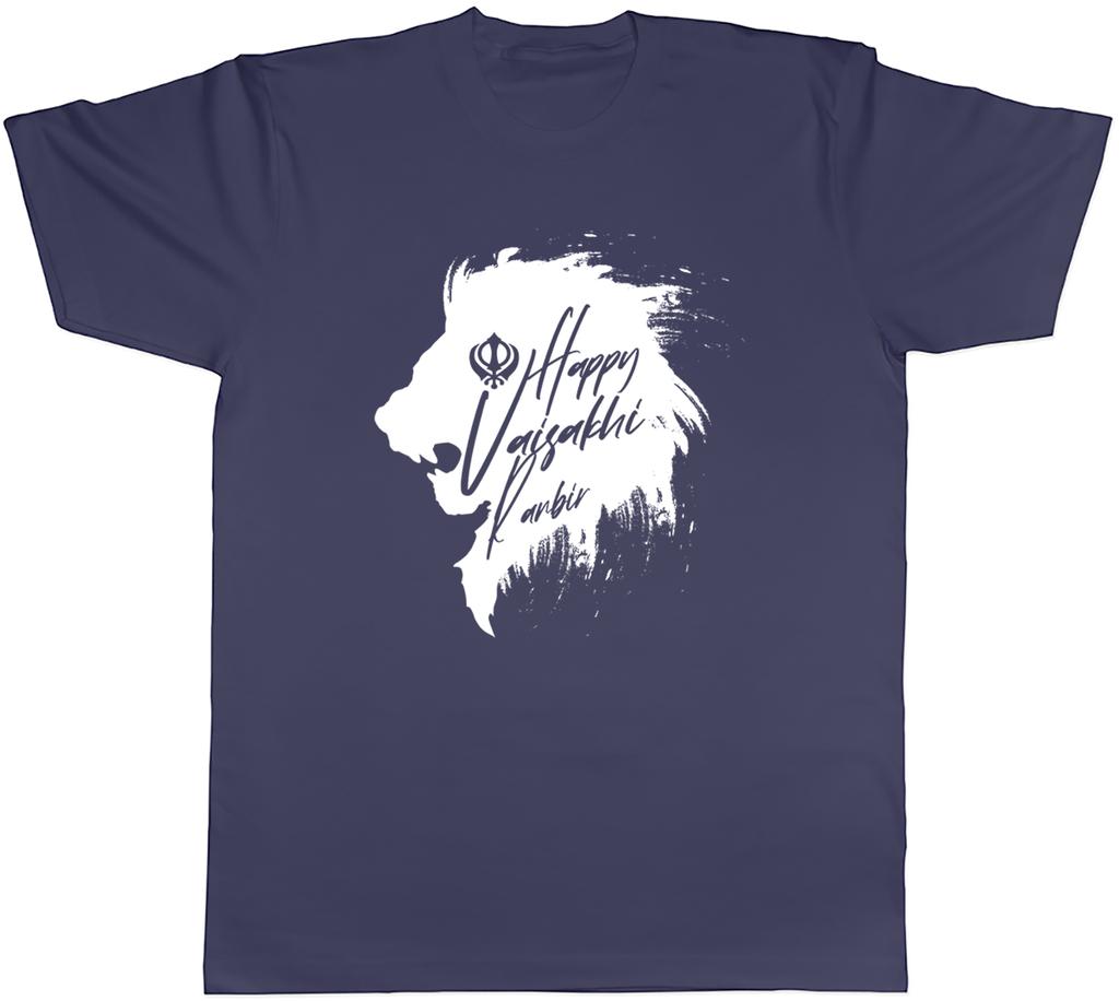 Personalised Happy Vaisakhi Unisexs TShirt Lion Head Khalsa Punjab Unisex Tee Gift