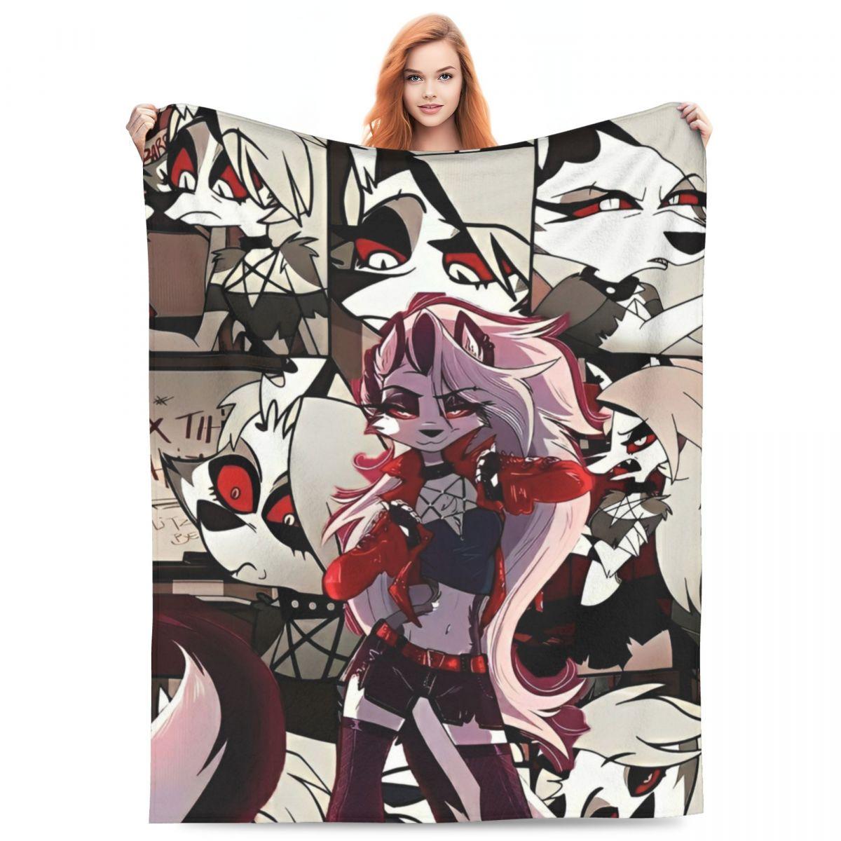 

Alastor - Helluva Boss Fleece Throw Blankets Black Comedy Blankets for Bed Bedroom Lightweight Thin Quilt 200x150cm 80x60in