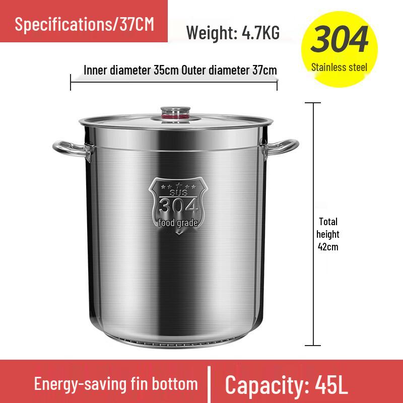 Xihe Commercial Thickened 304 Stainless Steel Soup Pot