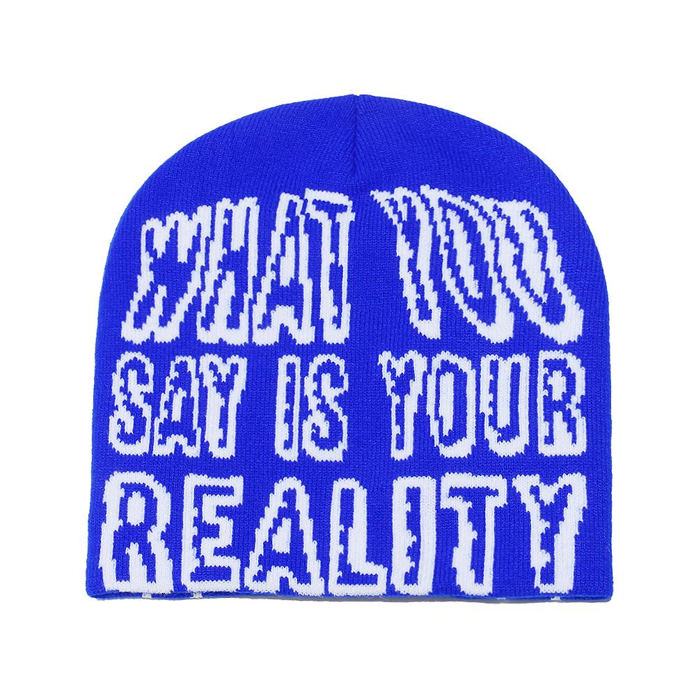 Cold Hat Men 2025 Autumn and Winter Letter Cross Wool Hat Personality Trend Cycling Ear Protector Knitted Hat Beanie