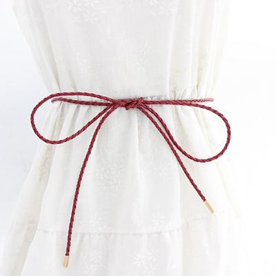 Female Waist Chain Thin Weave Belt Simple Decoration Tie With Dress Long Waist Rope Knotted Vintage Dresses String Waistband