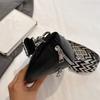 Sleek Black Faux Leather Waist Bag with Patterned Strap, Adjustable, Lightweight for Daily Commute, Casual, Stylish, Functial Bag