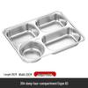 Shengjia 304 Stainless Steel Shallow 5-Compartment Student Meal Tray