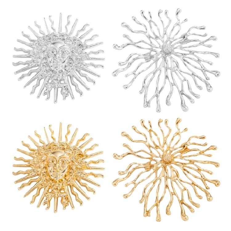Exquisite Sun Symbol Brooch Stylish Embossed Lapel Pin Featuring Detailed Embossing for Gift Giving Occasions